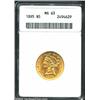 Image 1 : 1895 $5 MS63 ANACS. Rich luster and unmarked surfaces provide attractive eye appeal. Well struck asi