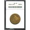 Image 1 : 1858-O $10 AU50 ANACS. Ample peripheral luster, sharp definition on the major devices, and an absenc