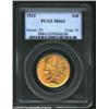 Image 1 : 1932 $10 MS63 PCGS. Bright and lustrous, with a two-toned color scheme featuring yellow-gold and pin