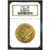 Image 1 : 1851 $20 MS61 NGC. More than two million pieces were struck of the 1851 Double Eagle, the highest mi