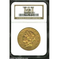 1885-CC $20 VF30 NGC. An important and popular issue in the 1870-1893 Carson City Double Eagle serie