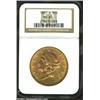 Image 1 : 1887-S $20 MS61 NGC. The otherwise orange-gold surfaces reveal a tinge of reddish-gold color at sele