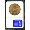 Image 2 : 1887-S $20 MS61 NGC. The otherwise orange-gold surfaces reveal a tinge of reddish-gold color at sele