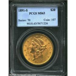 1891-S $20 MS63 PCGS. While the 1891-S is one of the more readily obtainable Double Eagles delivered