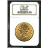 Image 1 : 1895 $20 MS63 NGC. Sharply struck and carefully preserved, with luscious yellow-gold and pink-gold c