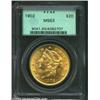 Image 1 : 1902 $20 MS63 PCGS. Although not widely recognized as such, the 1902 is the lowest mintage (31,254 p