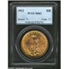 Image 1 : 1912 $20 MS62 PCGS. Rich reddish-gold and lilac coloration is interspersed over both obverse and rev
