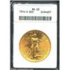Image 1 : 1914-S $20 MS63 ANACS. The bright yellow-orange surfaces are satiny and sharply struck, for the issu