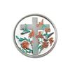 Image 1 : 1 oz Silver Rnd - Religious Cross (Enameled, w/Blue Pou
