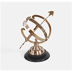 BRASS ARMILLARY ON WOODEN BASE