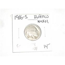 1916-S *KEY DATE* BUFFALO NICKEL RED BOOK VALUE $14.00+ *NICE EARLY GOOD GRADE*!! BUFFALO NICKEL CAM