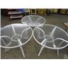 Image 1 : 3 Round Aluminum & Glass Patio Tables - 3 Times the Money