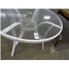 Image 2 : 3 Round Aluminum & Glass Patio Tables - 3 Times the Money
