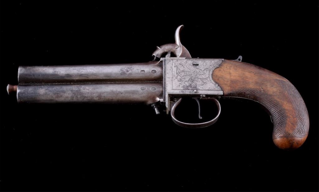 W. Henshaw Double Rotating Barrel Pistol 1820