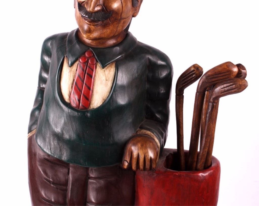 Carved Wooden Golfer