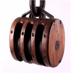 Antique Wooden Block and Tackle