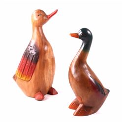 Carved Wooden Duck and Goose