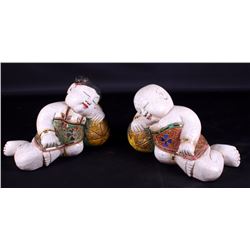 Carved Wooden Buddha Figures