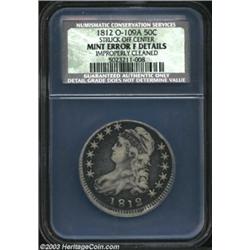 1812 50C Half Dollar--Fine Details, Improperly Cleaned--Struck (5 Percent) Off Center--NCS. Struck o