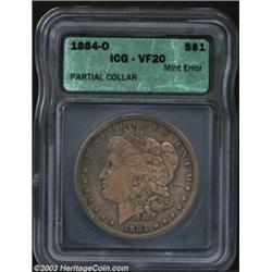 1884-O S$1 Morgan Dollar--Partial Collar--VF20 ICG. A glossy representative with deep tan-brown colo