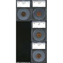 1864 1C Bronze Cent MS65 Red and Brown SEGS (MS64 Red and Brown), an attractive No L example, a heav
