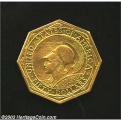 1915-S $50 Panama-Pacific 50 Dollar Octagonal MS60 Cleaned Uncertified. A more affordable representa