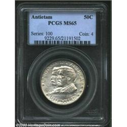 1937 50C Antietam MS65 PCGS. This otherwise brilliant Commemorative has a wisp of russet patina on t