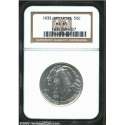 1935 50C Arkansas MS65 NGC. A brilliant, sharply struck, and satiny Gem that has undisturbed surface