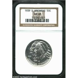 1939-D 50C Arkansas MS65 NGC. A brilliant and razor-sharp Gem with beautifully preserved surfaces an