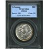 Image 1 : 1939-D 50C Arkansas MS66 PCGS. Freckles of apple-green and golden-brown patina visit the margins of.