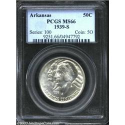 1939-S 50C Arkansas MS66 PCGS. Untoned with bright, frosty luster and excellent definition for this.