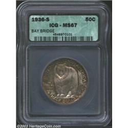 1936-S 50C Bay Bridge MS67 ICG. Rarely encountered in such a superior condition as the bear is usual