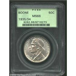 1935/34 50C Boone MS66 PCGS. Boldly struck and well preserved, this high-grade Gem has a few trivial
