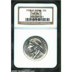 1938-S 50C Boone MS66 NGC. An untoned and moderately prooflike Gem with a good strike and unimprovab