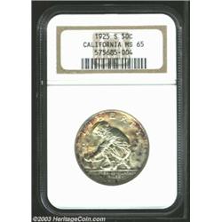 1925-S 50C California MS65 NGC. Attractive and fully original, the lustrous surfaces are splashed in