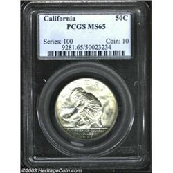 1925-S 50C California MS65 PCGS. The obverse is brilliant and flashy. The golden bear has a fingerpr