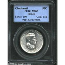 1936-D 50C Cincinnati MS65 PCGS. A brilliant and flashy Gem with a good strike and beautifully prese