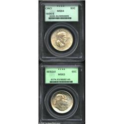 1936-S 50C Cincinnati MS64 PCGS, mostly brilliant with moderate abrasions on the reverse; and a 1926