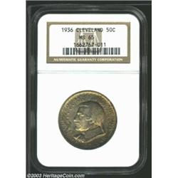 1936 50C Cleveland MS65 NGC. Well struck and seemingly pristine, this Gem displays gorgeous copper-b