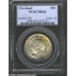 1936 50C Cleveland MS66 PCGS. Well struck and exquisitely preserved, with just a few small surface b