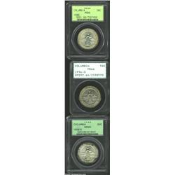 1936 SET Columbia PDS Set MS66 PCGS. A uniformly high grade set, but each coin is toned differently.