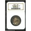 Image 1 : 1892 50C Columbian MS66 NGC. Rich, original, cobalt-blue and antique-copper toning envelops the obve