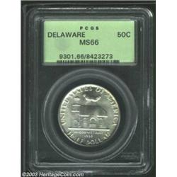 1936 50C Delaware MS66 PCGS. Scintillating mint luster graces surfaces that are free of all but a fe