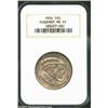 Image 1 : 1924 50C Huguenot MS65 NGC. A well-preserved Gem with consistent salmon pink and grey toning on both