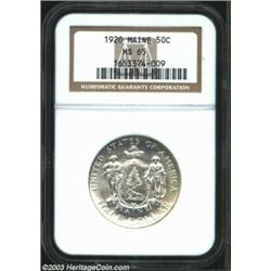 1920 50C Maine MS65 NGC. Brilliant throughout and nearly abrasion-free with shimmering, semi-proofli