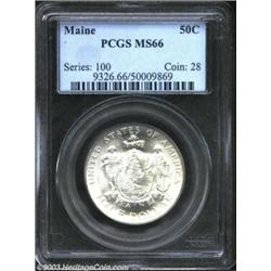 1920 50C Maine MS66 PCGS. Fully brilliant with outstanding luster for this early issue, being typica