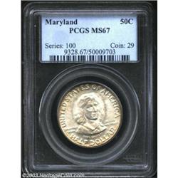 1934 50C Maryland MS67 PCGS. This is a smooth, original Superb Gem whose mostly silver tinged surfac
