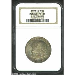 1923-S 50C Monroe MS66 NGC. Monroe Doctrine Commemoratives seldom display surfaces that are smooth e