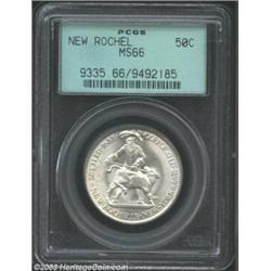 1938 50C New Rochelle MS66 PCGS. A pristine example of this scarce and popular commemorative. Essent