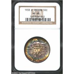 1933-D 50C Oregon MS68 NGC. Oregon Commemorative Halves simply do not come any nicer than this Super